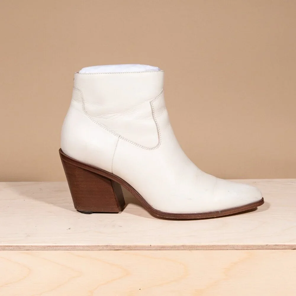 Rag & Bone Razor Boot Antique White Leather - Size 39/9 - Picture 6 of 11